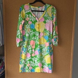 Lilly Pulitzer Multicolor Floral Spring Pima Cotton Dress Size S